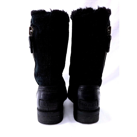 Sorel Emelie Black Foldover Boots - Size 6.5 - Picture 4 of 7